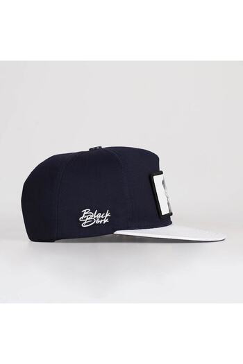 BlackBörk V2 White-Navy Hip Hop Cap with Cat Logo