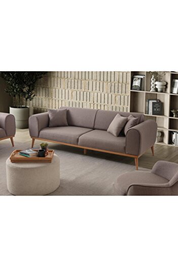 EDSY HOME Rebull 3'lü Koltuk Kahverengi