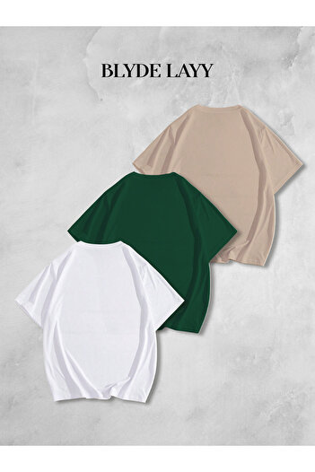 BLYDE LAYY Σετ μπλουζάκι με στάμπα Unisex Oversize με λεμόνι-αβακάτο-κοκονάτο 3 τεμ
