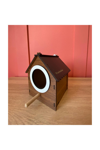 WoodenZoo Wooden Decorative Bird House Nest, Nest, Balcony, Garden Accessory (Brown)