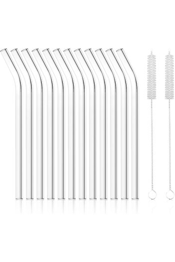 BERYA HOME 12 Curved Glass Pipettes and 2 Cleaning Brushes