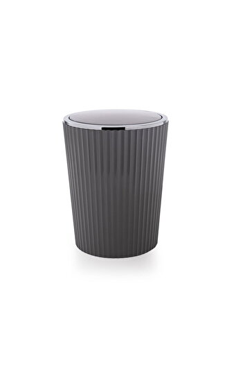MATMEL Nely Chrome Plated Bathroom Trash Can - Gray - 6 Lt