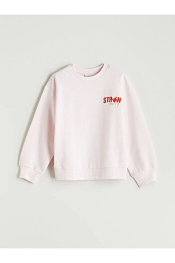 LC Waikiki Lcw Kids Pink Crew Neck Girls Sweatshirt & Shorts