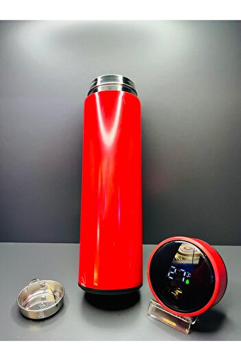 smart cup Dijital Derece Göstergeli Paslanmaz Çelik Kolay Taşınabilir El Termosu Matara 500 Ml