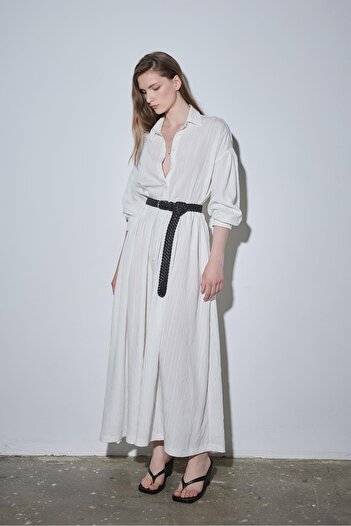 Suud Collection Ekru Anette Gömlek Elbise
