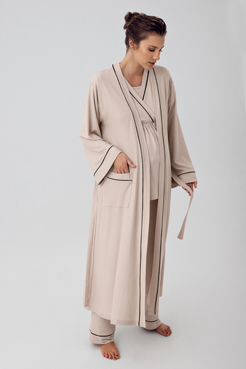 Artış Flexible Viscous Short Sleeve Maternity Pajama Set