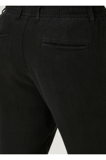 Fiji Siyah Erkek 100% Keten Pantolon