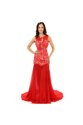 OEM Red lace mermaid dress