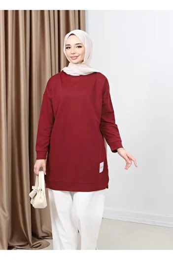 Miyalon Summer Women's Hijab Crew Neck Anti-Sweat Combed Cotton Fabric Tunic