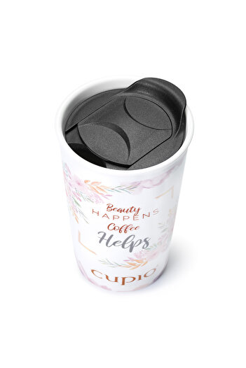 Cupio Modern ceramic mug with lid