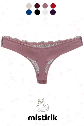 MİSTİRİK Pastel Pink Table Model Semi Patterned Flexible and Soft Sports Thong