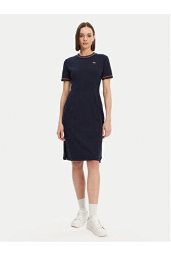 Lacoste Rochie casual pentru femei EF9988 bleumarin