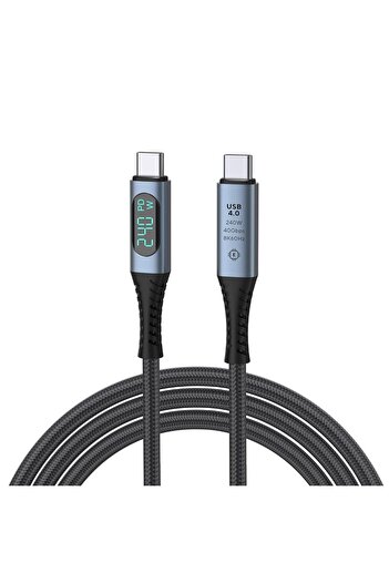 Daytona ZR850 LED 240W USB 4.0 40GBPS 8k Thunderbolt Görüntü Aktarım ve Hızlı Şarj Kablosu 1 Metre
