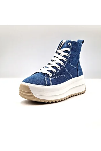 Seastar High Platform Sneakers in Denim
