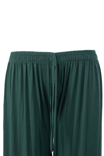 Oppland Women's Elastic Waist Large Size Comfortable Full-Mold Lycra Viscose Combed Fabric Trousers