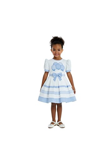 Pamina Rochie cu fundă în carouri, albastră, 323001 - 92 cm, albastră