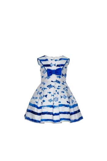 Pamina Rochie bleumarin, Pamina, cu fundă, 311006, albastră, 74 cm