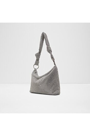 Aldo Diamonella - Women's Faux Leather Silver-Transparent Multi-Top Zipper Medium Shoulder Bag