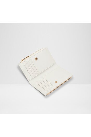 Aldo Mereclya - Women's Faux Leather White Top Zipper Wallet