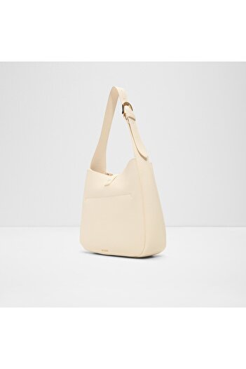 Aldo Sofietta - Women's Faux Leather Ecru Drawstring Closure Medium Size Bucket Shaped Bag