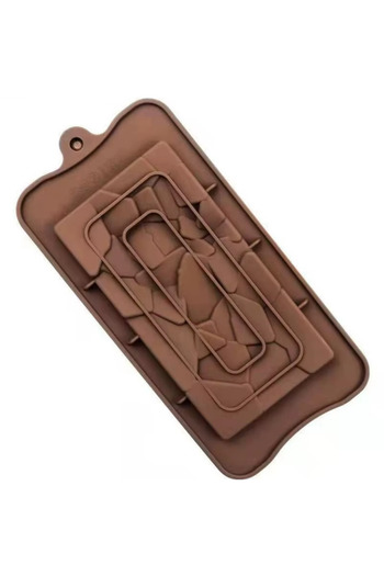 zola Silicone chocolate mold abstract pattern, flexible, -40°C/+230°C, 21x10.5 cm, brown