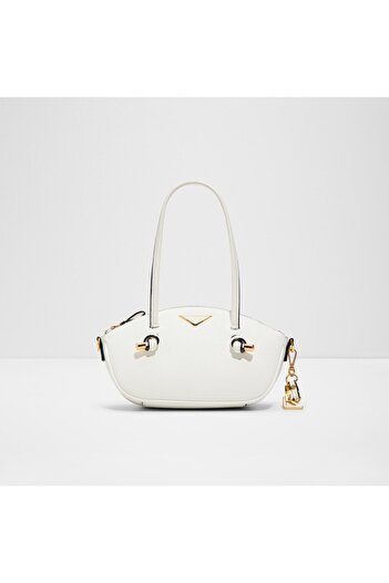 Aldo Elysande - Women's Faux Leather White Top Zipper Medium Shoulder Bag
