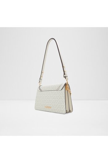 Aldo Amdouna - Women's Faux Leather Ecru Multi Magnetic Closure Medium Shoulder Bag