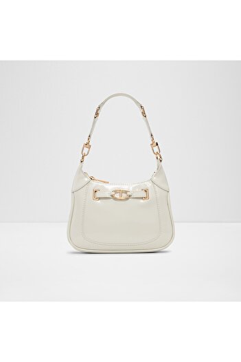 Aldo Seade - Women's Faux Leather White Top Zipper Medium Shoulder Bag