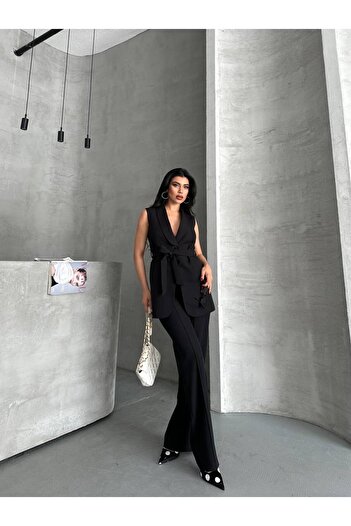 ZF BUTİK Belted Vest and Trousers Suit