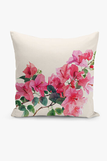 Filamente 4-Piece Double-Sided Digital Printing Throw Pillow Cover with Floral Pattern