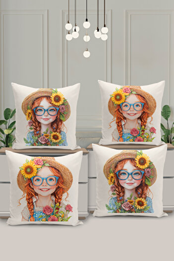 Filamente 4-Piece Double-Sided Digital Printing Throw Pillow Cover Children's Room