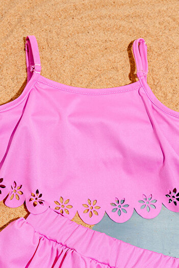 Beniizle Flower Detailed Girl's Bikini Suit