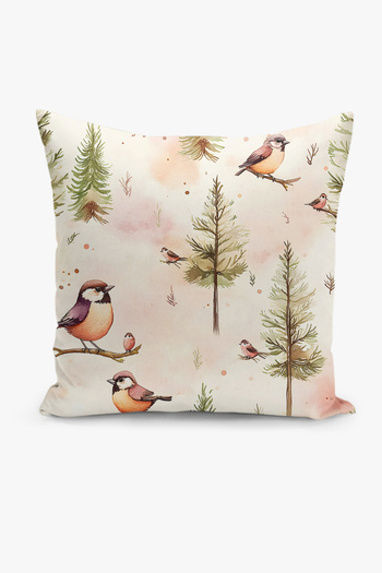 Filamente Double Sided Digital Printing Throw Pillow Cover Children's Room Bird Pattern