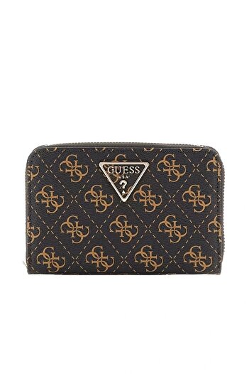 Guess Laurel Slg Medium Dbl Zip Women's Brown Wallet Swqe8500164-Bnl
