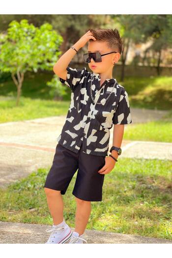 KOKOŞ BEBEK Patterned Shirt and Shorts Set |   Between 4/12 Years