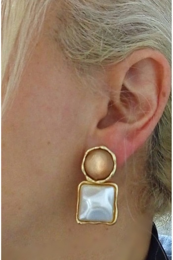 mos&more Brown Pearl Chic Women's Earrings