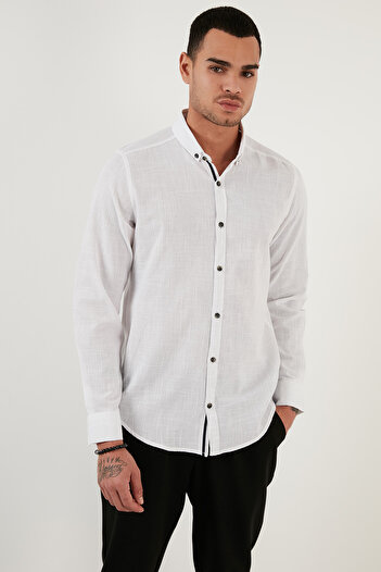 Buratti Cotton Regular Fit Button Collar Shirt Men's Shirt Cf20S 111871