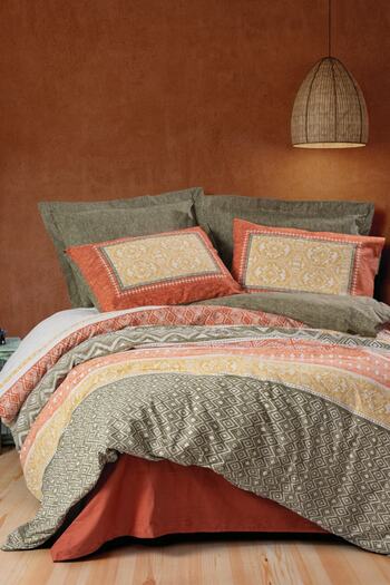 Cotton Box Ethnic Double Duvet Cover Set Tuwa Tile