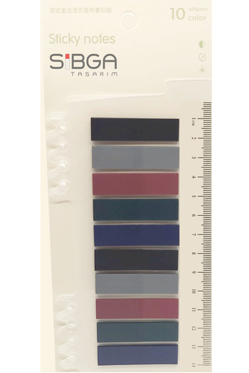 sibga tasarım Transparent Colored Post-It Note Paper - 200 Sheets Bookmark Sticker