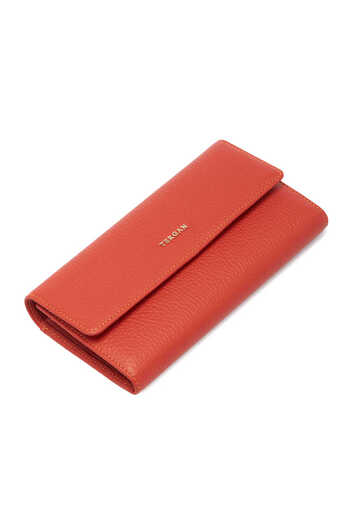 Tergan Orange Genuine Leather Women's Wallet - S1Cb00005719-J35
