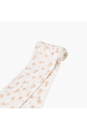 Juniors All-Over Floral Print Tights with Elasticated Waistband