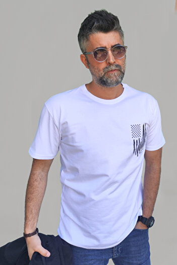 Vien&Karl Erkek Desenli-düz Karışık Slim Fit Bisiklet Yaka Pamuk Elastan 4'lü Basic Tişört
