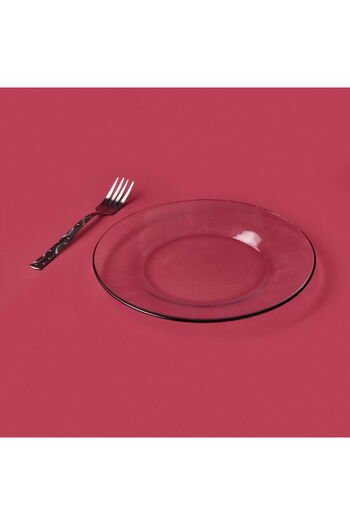 Rakle Pure Black Rimmed 4-Piece Cake Plate Set - Transparent / Black - 19 cm