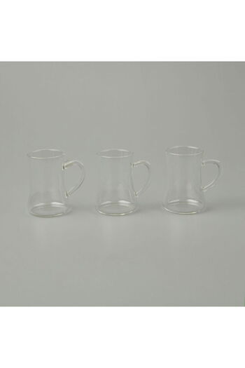 Paçi Keyif 3-Piece Glass Mug - Transparent - 200 ml