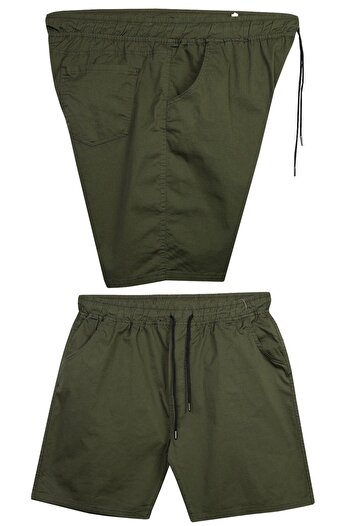 marufshop Men's Lace-Up Gabardine Shorts with Lycra Large Size Suitable for 120 - 157 Kilos