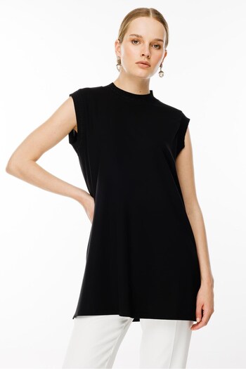 Ghisa Back Stitched Tunic Black 4677
