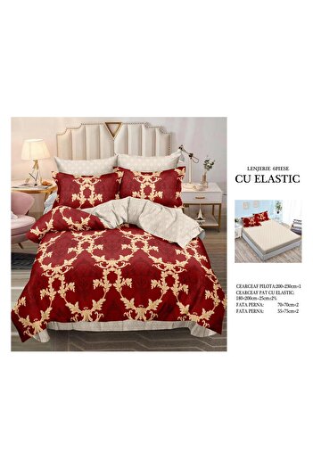 CHIRASO CHIRASO Finet Bedding Set, 6 Pieces, Double Bed, Sheet 180x200, Duvet Cover 200x230, 4 Pillowcases