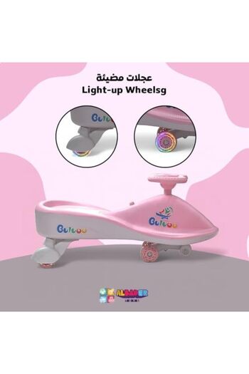 ALBADER Kids Magic Swing Cars - Twister Magic Car with Led Wheels, Push Ride on Toys with Music