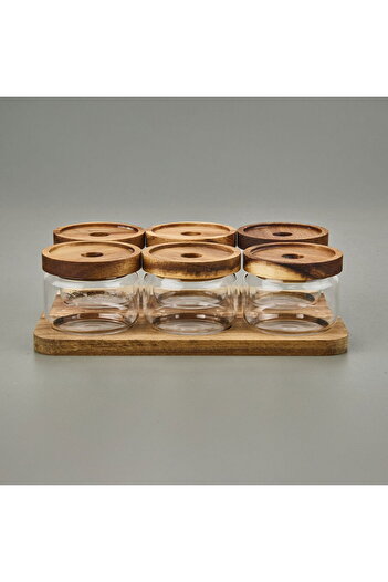 ASPARTAM Akasya 6-Piece Breakfast Set - Brown / Transparent - 29X19,5 cm