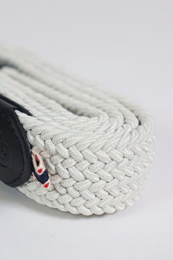 babbelt Elastic Knitted Unisex Belt Ecru